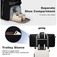 thumbnail image 3 of GYNKY Travel Duffle Bag 24" Foldable Weekender Bags Men Women, 60L Carry on Waterproof Overnight Bag Gym Bag with Shoes Compartment Trolley Sleeve, Large Packable Tote Duffel Bag for Sports Plane, 3 of 10