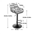 thumbnail image 4 of Swivel Bar Stools Set of 2 Adjustable Counter Height Bar Stools, Retro PE Rattan Bar Chair Upholstered Barstools with Footrest and Metal Base for Home Pub Kitchen Island and Dining Room, Green, 4 of 7