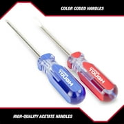 Hyper Tough 2-Piece Acetate Handle Mini Pocket Screwdriver, 4 1/2-inch Screwdriver Set, Includes 1 Phillips & 1 Flat Head