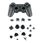 Hydro Carbon Fibre Shell Mod Kit Matching Buttons Set for PS3 Controller