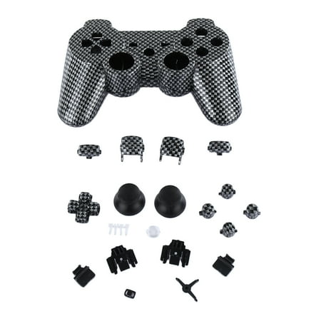 Hydro Carbon Fibre Shell Mod Kit Matching Buttons Set for PS3 Controller