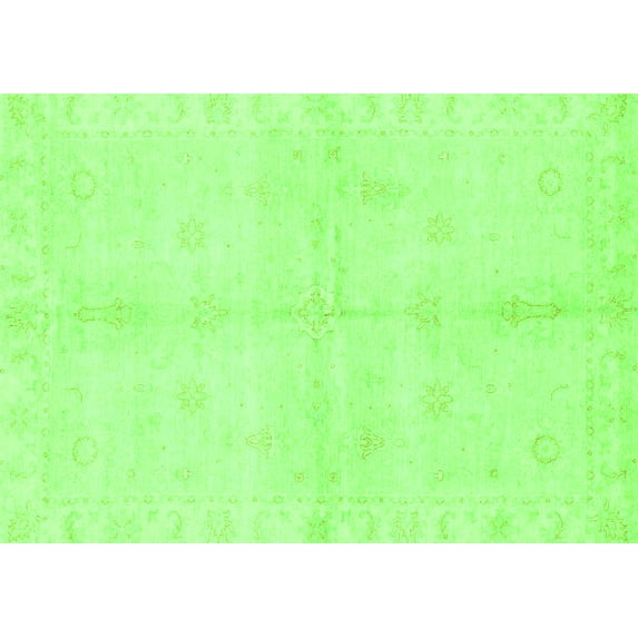 Ahgly Company Indoor Rectangle Abstract Green Modern Area Rugs, 6' x 9'