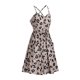 thumbnail image 5 of VISgogo Vestido sin mangas de verano para mujer, estampado de flores/leopardo para adultos, cuello en V, correa de espagueti cruzada, una pieza con bolsillos VISgogo  moda, 5 of 6