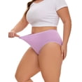 thumbnail image 4 of INNERSY Women's Plus Size High Cut Cotton Underwear High Waist Panties 4 Pack(3XL,Warm Tones), 4 of 7