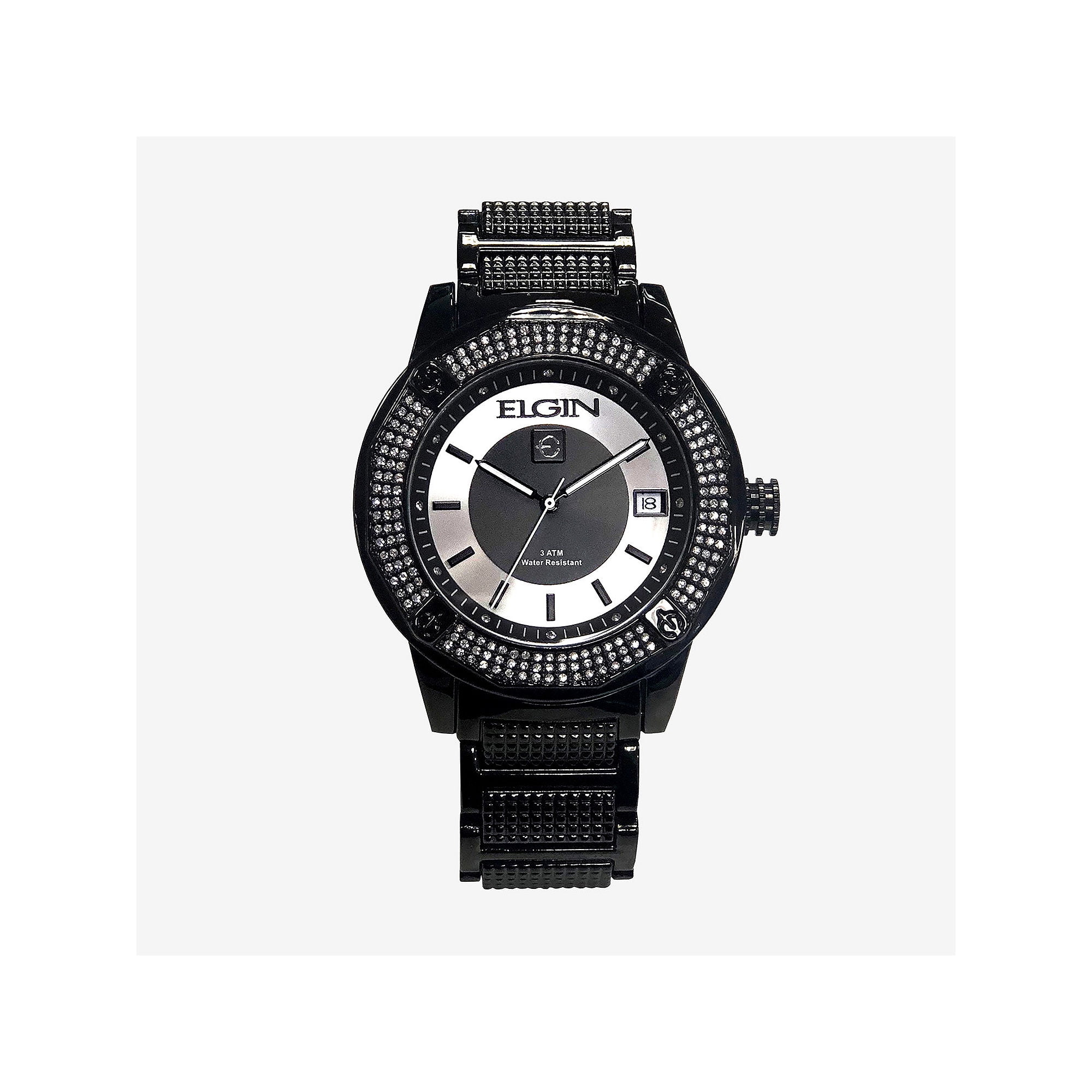 Elgin Adult Male Analog Watch with Silver tone Bracelet and Round