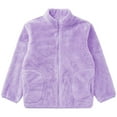 thumbnail image 3 of TiaoBug Toddler Girls Stand Collar Warm Outerwear Zipper Closure Polar Fleece Jacket Casual Tops Long Purple 100, 3 of 5