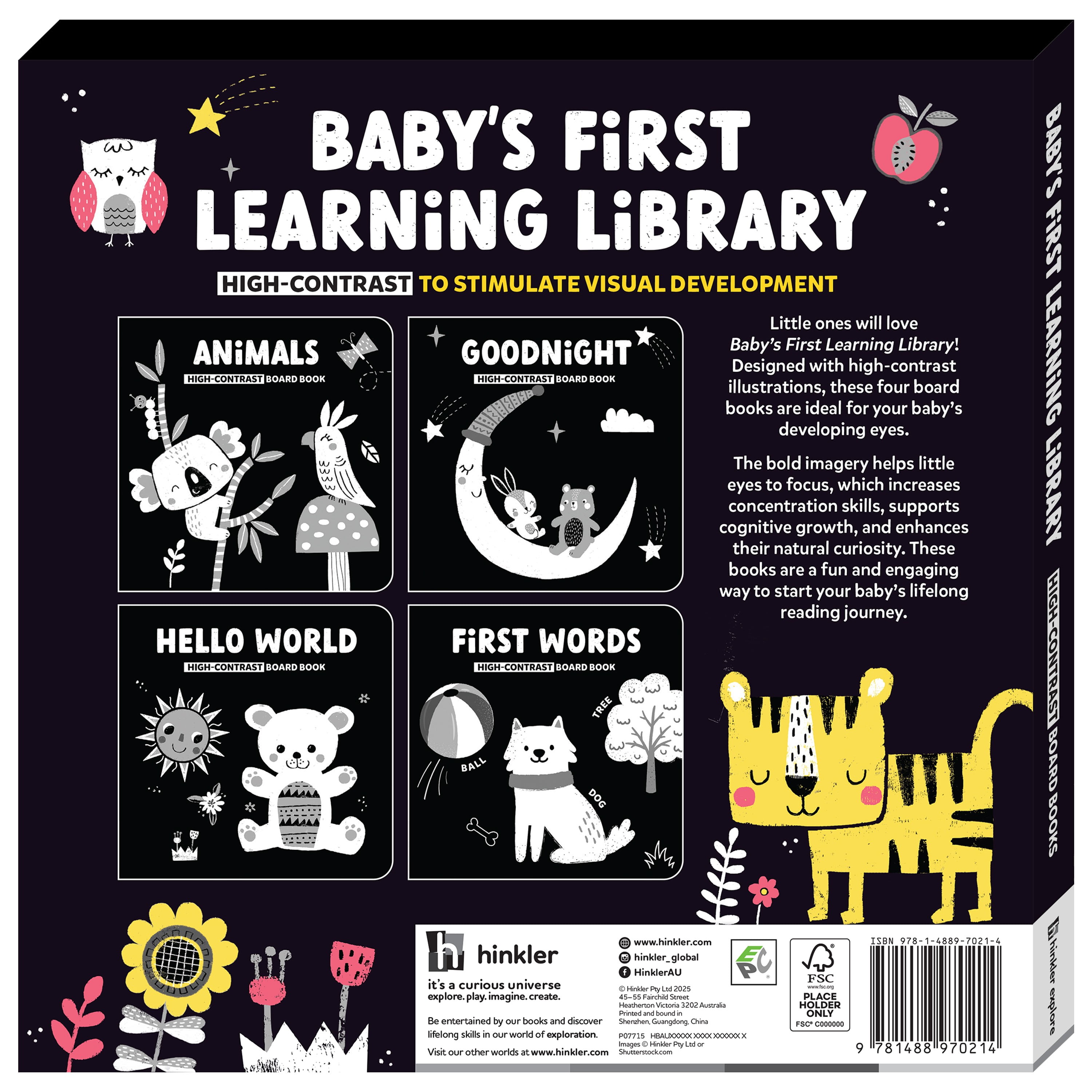 Building Block Baby's First Learning: Library High Contrast, Board Book 10 Pages