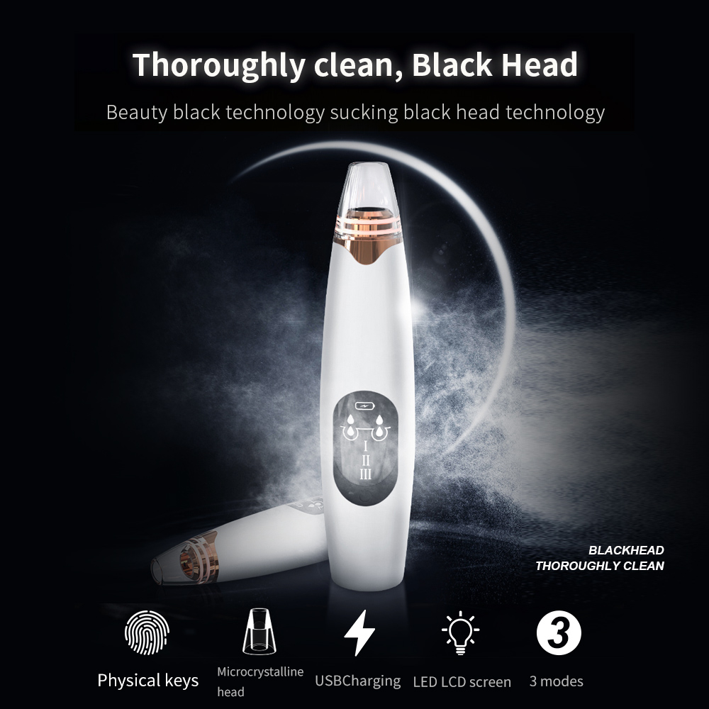 Blackhead Remover Facial Pore Cleaner Electric Acne Comedone Whitehead Extractor Tool w/3 Suction Power/6 Probes - image 2 of 7