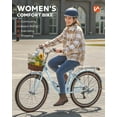 thumbnail image 2 of VIRIBUS 26" Women's Cruiser Bike 7 Speed Beach & City Bicycle with Basket Rack Blue, 2 of 11