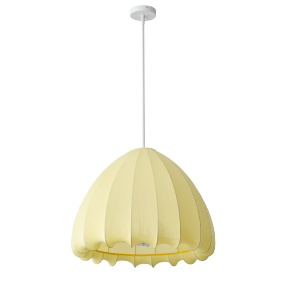 4-Light Dome Pendant Lights Kitchen Island, Farmhouse Dining Room Light Fixture with Yellow Lampshade, 23.6 in