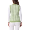 thumbnail image 3 of Suéter sin mangas de cuello redondo de houndstooth de INSPIRE CHIC para mujer, tejido, color verde L, 3 of 5