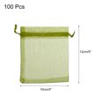 thumbnail image 2 of 100uds Organza Bolsas 10x12cm Cordón Favor Bolsas Transparente Malla Bolsa para Regalo Joyería Boda Fiesta Navidad Dulces Ejército Verde, 2 of 7