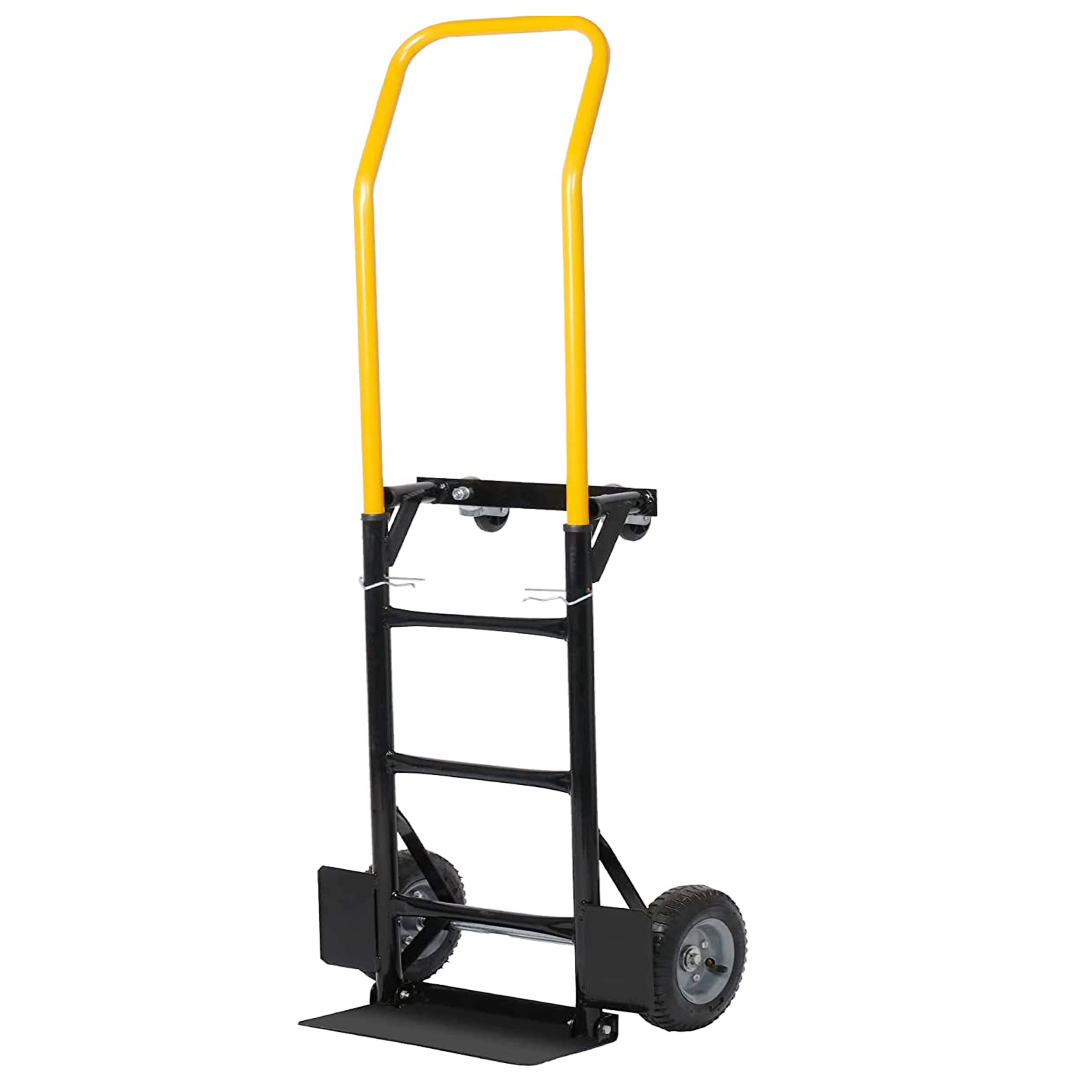 Hand Truck Dual Purpose 2 Wheel Dolly Cart and 4 Wheel Push Cart with Swivel Wheels 330 Lbs Capacity Heavy Duty Platform Cart for Moving/Warehouse/Garden/Grocery 58805