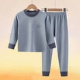 thumbnail image 5 of NOLDARES Toddler Kids Junior Girl Boys Pajamas Pjs Fall Winter Sleepwear Long Sleeve Top and Pants Pjs Set(H147-Blue), 5 of 9