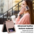 thumbnail image 5 of TECH CIRCLE for Samsung Galaxy Z Flip 3 Case with Card Slot Ring Holder,Premium PU Leather Back Cover All-Round Protection Protective Phone Case for Galaxy Z Flip 3 5G 6.7 inch 2021,Rosegold, 5 of 7