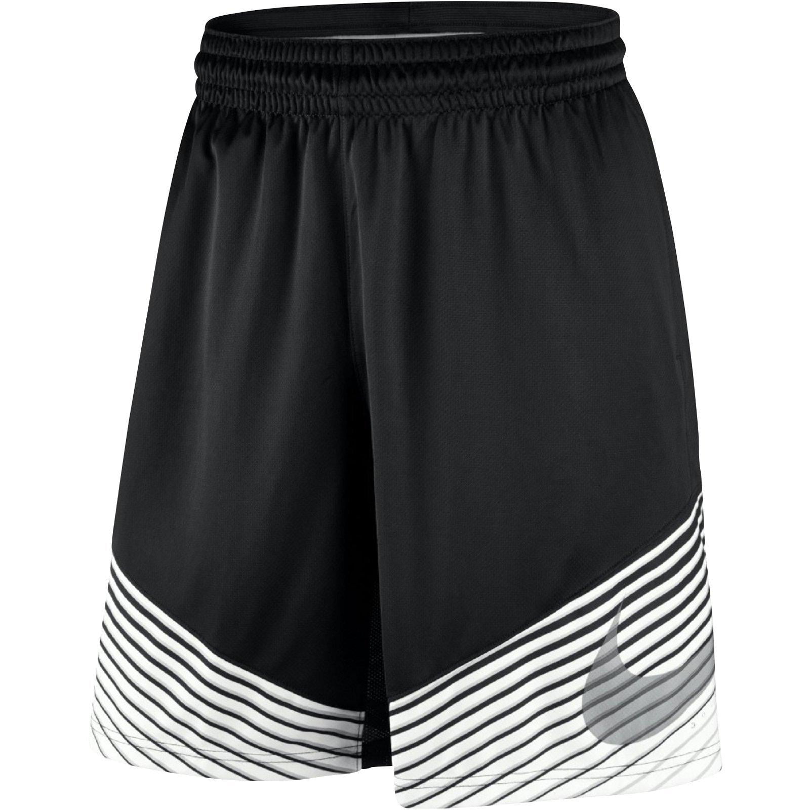 Nike Mens Elite Reveal Basketball Shorts Black/White/Wolf Grey 