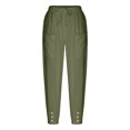 thumbnail image 5 of Liacowi Linen Pants for Women Casual Straight Leg Drawstring Solid Color High Waist Pants with Pockets, 5 of 7