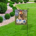 thumbnail image 5 of SKYSONIC French Bulldog Dog Wearing Costume Chicken Hat Double-Sided Printed Garden House Sports Flag 12x18in Polyester Decorative Flags for Courtyard Garden Flowerpot, 5 of 7