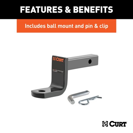 CURT Class 1 Hitch, includes old-Style ball mount, installation hardware, pin & clip