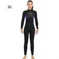 thumbnail image 3 of Soidarity Traje de buceo de 3mm, Material de nailon, buena elasticidad, traje de baño de una pieza de estilo de manga larga, traje de neopreno con ribete Deportes acuáticos Mujer Morado Oscuro SG Soidarity OD020682-23, 3 of 6