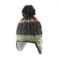 thumbnail image 1 of WITHMOONS Knit Fleece Fairs Isle Nordic Ear Flap Pom Beanie Hat CR7500 (Grey), 1 of 4