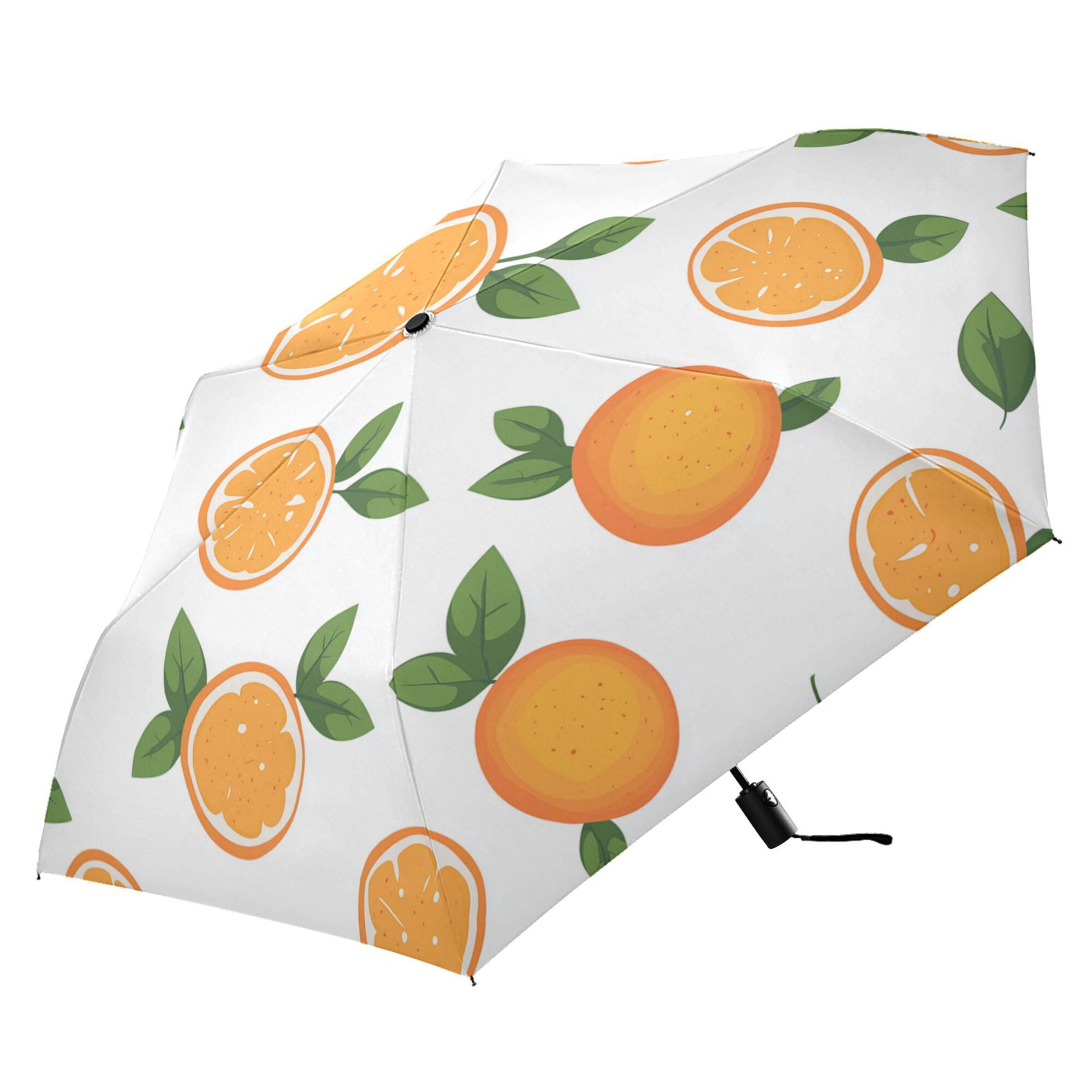 FORMRS Travel Umbrella Folding Auto Open Close Windproof Rain UV Protection, Orange