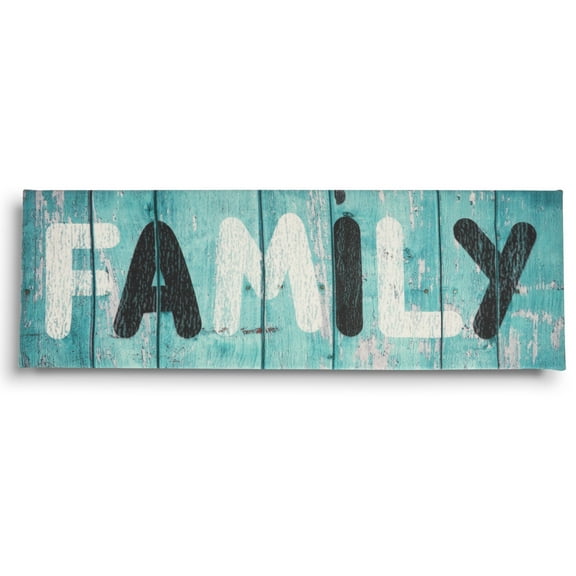 Inkdotpot Stretched Canvas Quotes Wall Art Decor, Family Wall Decor- 6 x 17 Rustic Wall Art Sign- Farmhouse Decor Faux Plaque Sign