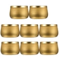 thumbnail image 1 of Miangastore Tea Tin Can Golden 8Pcs 2.95X2.17In, 1 of 8