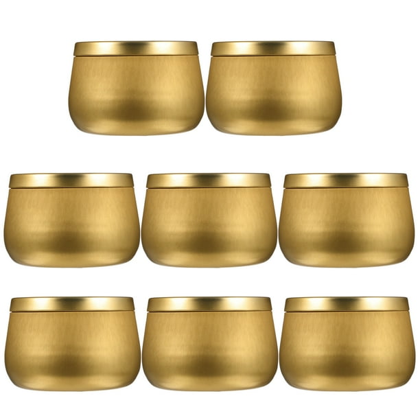 EeaseMX Caja redonda para guardar velas, dulces, cuentas artesanales, joyas, 8 unidades