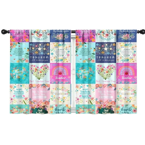 Blackout Kids Curtains,Pioneer Flower Floral Print Pattern Childrens Insulated Curtains Set Of 2,Bedroom Essentials,Toddler Room Decor 42"x54"