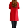 thumbnail image 2 of Dezsed Womens Winter Coats Women's Solid Color Lapel Pocket Long Jacket Cardigan Jacket Red L, 2 of 6
