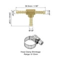 thumbnail image 2 of Uxcell 5pack Brass Tee Barb Fittings, 3-Ways Tee 1/8" x 1/8" x 1/8" Barbed, with 15pack Hose Clamps, 2 of 7