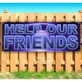 thumbnail image 1 of Help Our Friends Purple 13 oz Vinyl Banner With Metal Grommets, 1 of 4