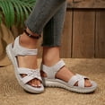 thumbnail image 4 of TAGOLD Women's Sandals,Women's Fashion Casual Summer Style Solid Color Thick Bottom Beach Mouth Wedge Slippers, 4 of 5