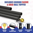 thumbnail image 4 of Super Tough USA-Made 20ft Heavy Duty Flag Pole for Outside House - Black Anodized - Residential In-Ground Flagpole - 3-Section High-Grade Aluminum - Includes All Accessories, 4 of 7