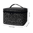 thumbnail image 6 of HELLHERO Large Capacity Large Makeup Organizer Polyester Travel Cosmetic Makeup Bag Brush Slots Travel Make Up Organizer(Dark Leopard Print), 6 of 6