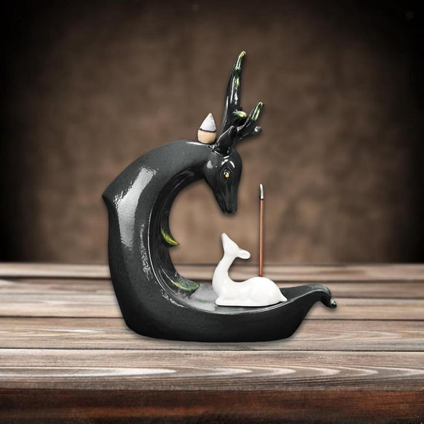 Ceramic Backflow Incense Burner Deer Lotus Incenses Aromatherapy Articles -  Walmart.com