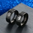 thumbnail image 3 of EOEMY His Queen And Her King Stainless Steel Black Couple Rings For Lover Engagement-10-7, 3 of 9