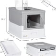 thumbnail image 2 of JERFIT Foldable Hooded Cat Litter Box Enclosure with Top Exit & Front Entry, Odor-Proof Gray Pet Potty House with Removable Drawer Tray, 2 of 4