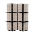 thumbnail image 2 of Coaster 4 Panel Shelved Room Divider Screen with Shelving, Tan Jute, 70.25"H, 2 of 3