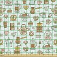 thumbnail image 2 of Ambesonne Tea Party Fabric by the Yard Upholstery, Scattered Coffee Mocha, 5 Yards, Pale Caramel Peach, 2 of 5