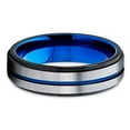 thumbnail image 2 of Silly Kings Jewelry 6mm Gray Tungsten Wedding Band - Blue Tungsten Ring - Black Tungsten (5), 2 of 4
