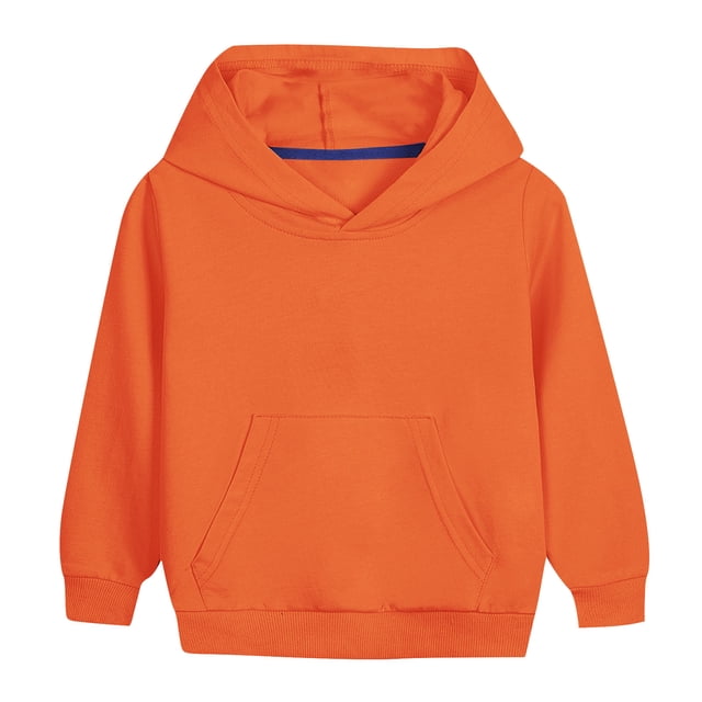 SROBPTY Sweatshirts Garçons Filles, Blouse à Manches Longues Décontractée Sportive à Capuche Orange 3-4 Ans