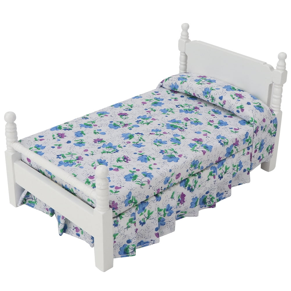 Mgaxyff 1 12 Doll House Miniatures Wooden Bed Furniture Children Funny Toy Gift Decor, Doll