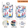thumbnail image 5 of Yayeee 4 Pack Qtip Holder Bathroom Cotton Swab Canister with Lid Clear Dispenser Set, Pink Hand Drawn Sailboats, 5 of 6