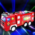 thumbnail image 1 of 4D Lights Up Trucks Toys for 3 4 5 6 Year Old Boys Girls,Toddler Toys Electric Fire Truck with Bright Flashing Lights and Sounds,Bump&Go Car Toy for Imaginative Play(Fire Truck), 1 of 6