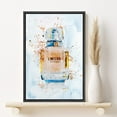 thumbnail image 2 of PixonSign Framed Canvas Print Wall Art Inkblot Blue and Orange Perfume Bottle Decorative Brushstroke Illustrations Modern Art Glam Multicolor Ultra for Living Room, Bedroom, Office - 24"x36" Black, 2 of 5
