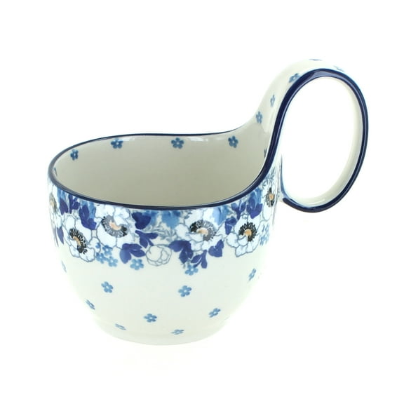 Ceramika Artystyczna Blue Rose Polish Pottery 845  Soup Mug Georgia Blue
