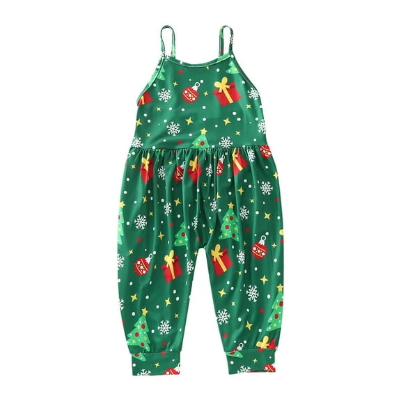 Generic Warm Romper toddler Girl Baby Kids Christmas Xmas Tree Snowman Jumpsuit Strap Romper Outfits