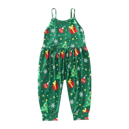 

dmqupv Easter Dress for Girls Size 6 Toddler Romper Tree Xmas Baby Strap Snowman Kids Little Girl Boutique Outfits Green 2-3 Years